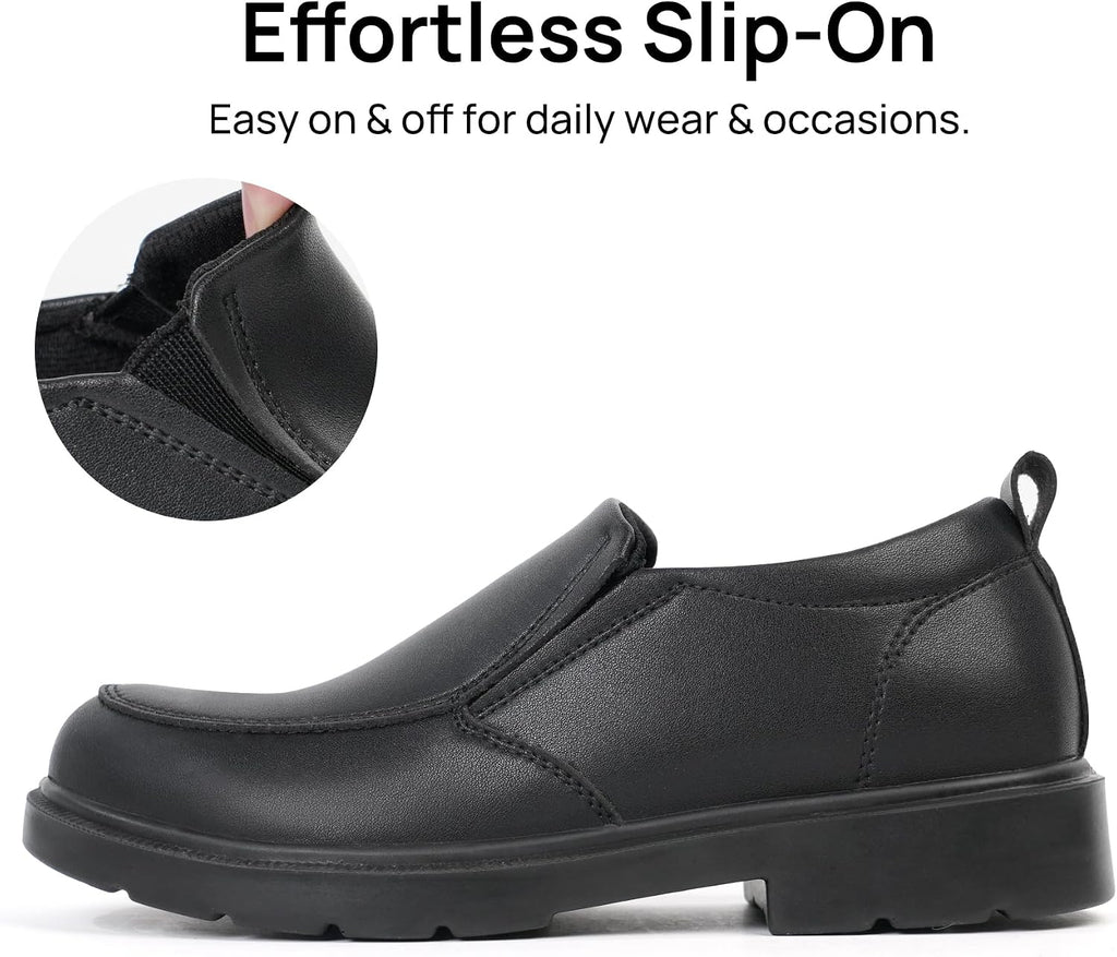 Boys Slip-On School Uniform Shoes Non-Slip Comfortable Loafers for Kids