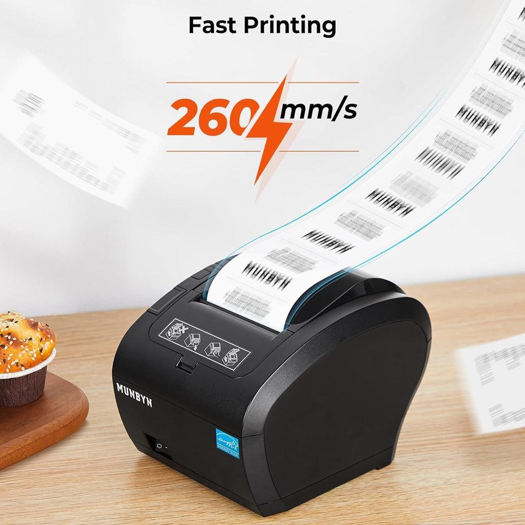 WiFi Receipt Printer P047 with USB Port, 80mm WiFi POS Printer | Compatible with Mac Windows Chromebook Linux and
