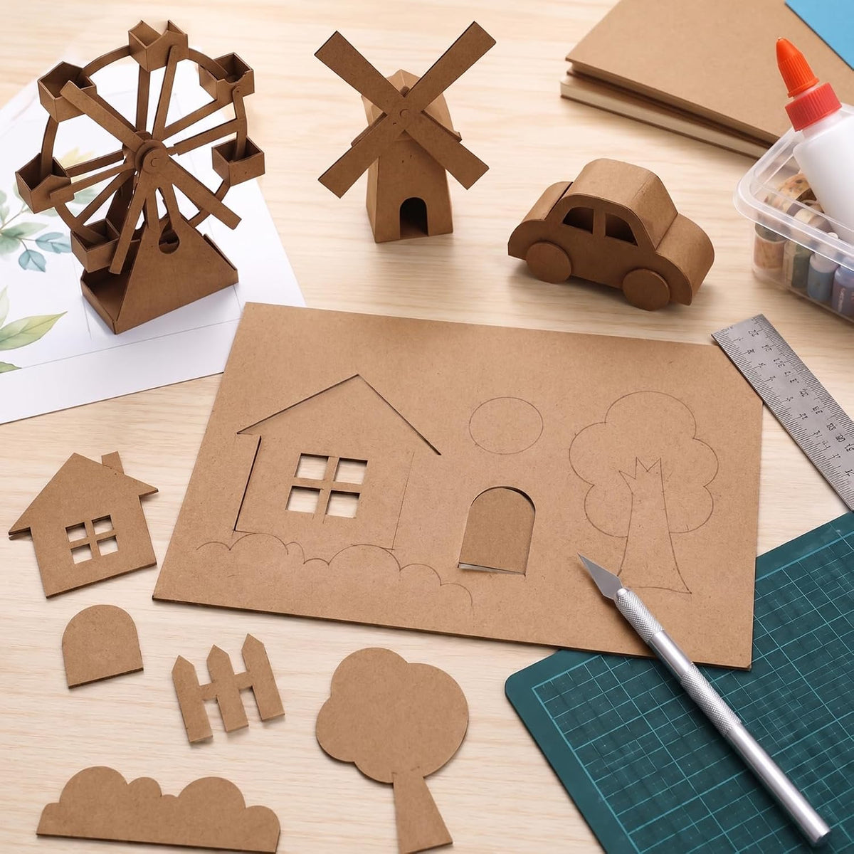 20 Pack 8.5x11 Brown Chipboard Sheets Craft Cardboard