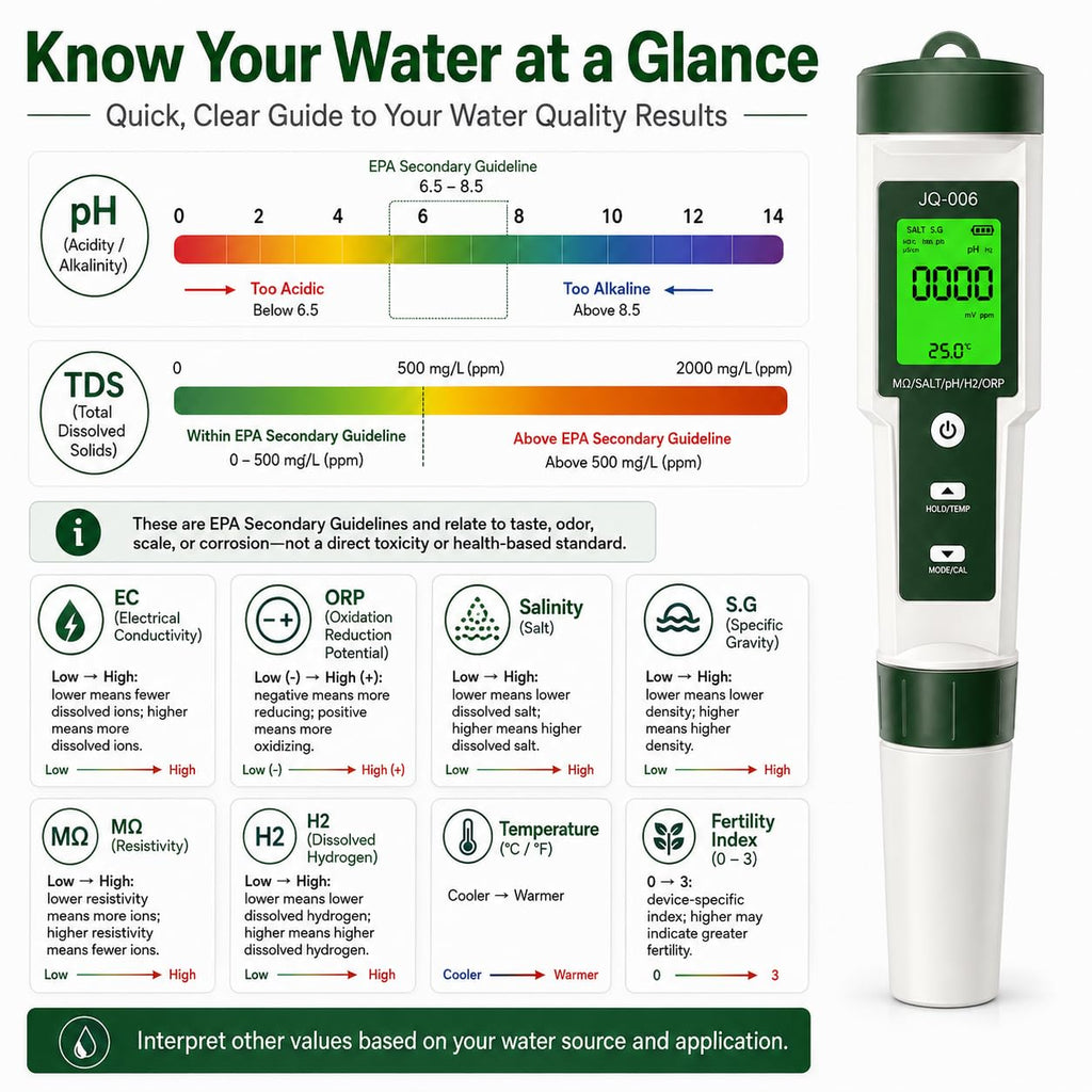 Professional 10-in-1 TDS Water Tester for Drinking Water,Mart Digital Water Quality Tester with AI ADC Chip,Advanced