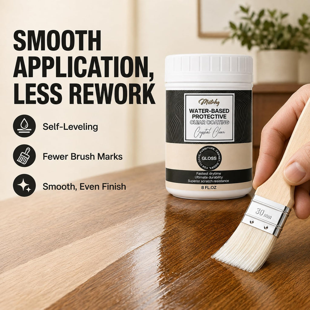 Water Based Polyurethane Clear Coat for Wood, High Gloss Varnish & Sealer