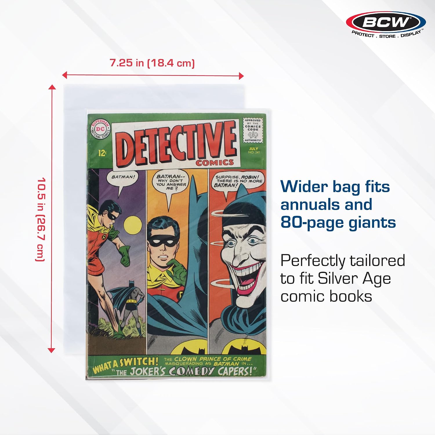 Resealable Thick Silver Age Comic Bags - 100 ct | Archival Quality, Acid-Free Protection for Silver Age Comic Books |