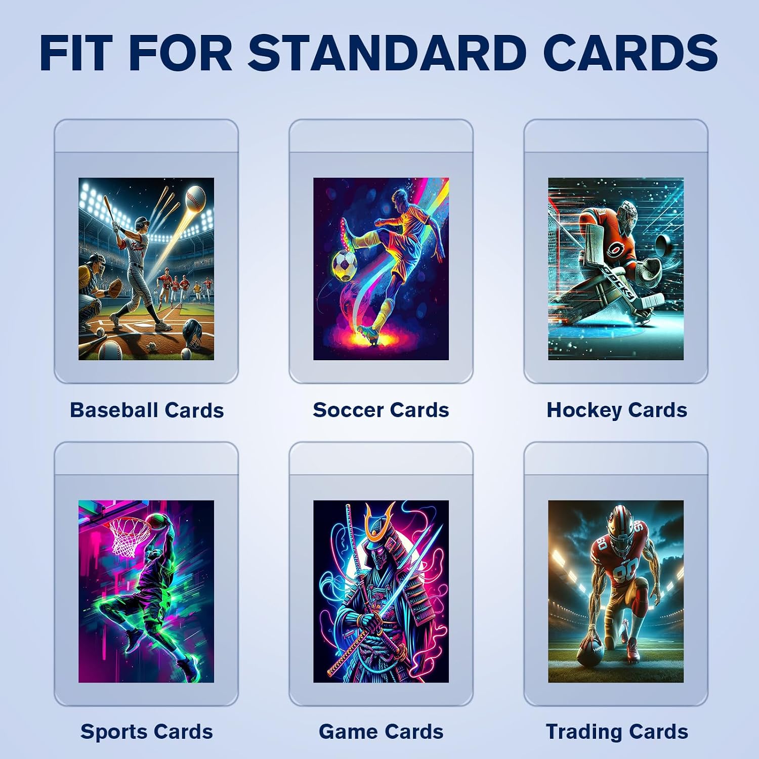 Semi Rigid Card Holders & Penny Sleeves, 300 Each for Card Grading | 1/2" lip for easy handling, archival-quality