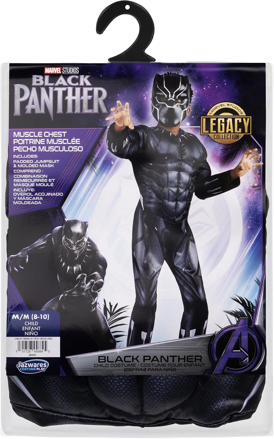 MARVEL Boys Deluxe Black Panther Costume, Kids Superhero Halloween Costume, Child - Officially Licensed