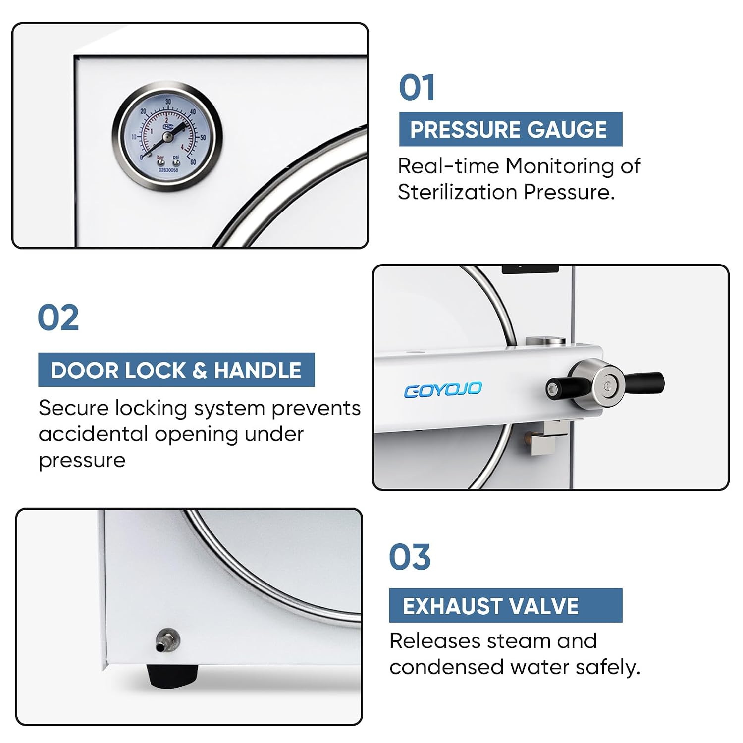 18L Autoclave Sterilizer – Tabletop Class N High Pressure Steam Sterilizer Autoclave Machine with Digital Control