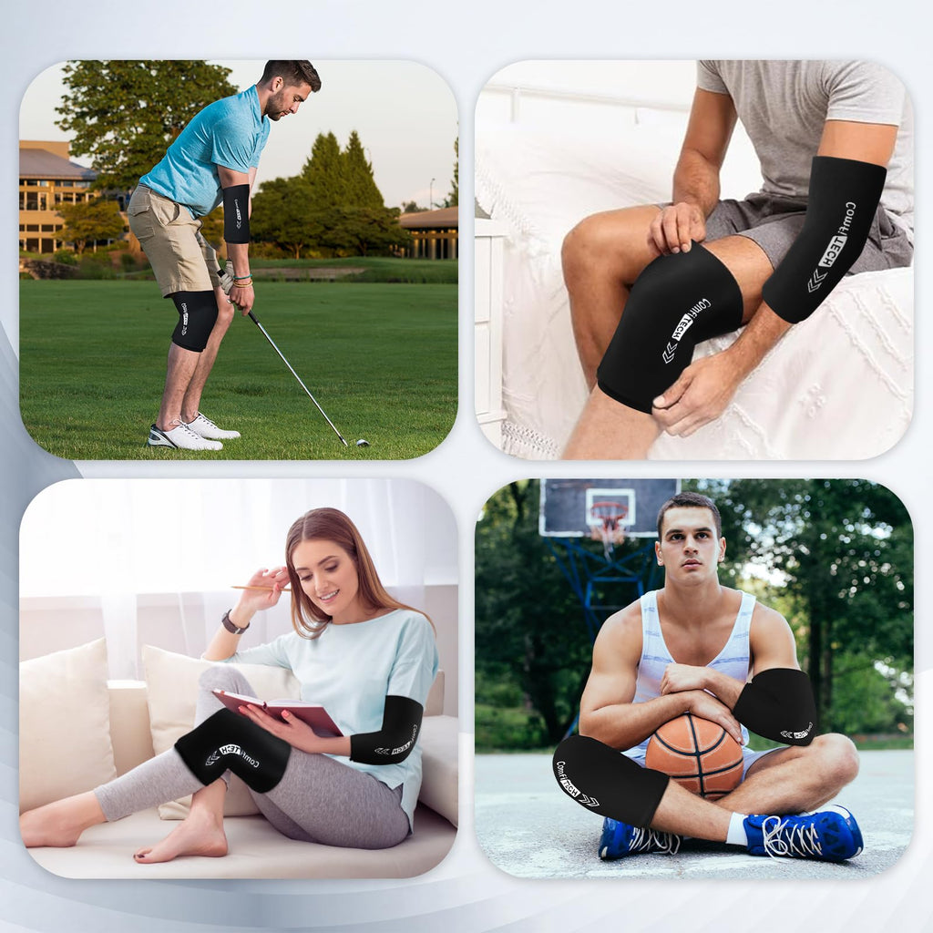Elbow Ice Pack Wrap for Arm, Knee & Calf, Flexible Ice Sleeve, M