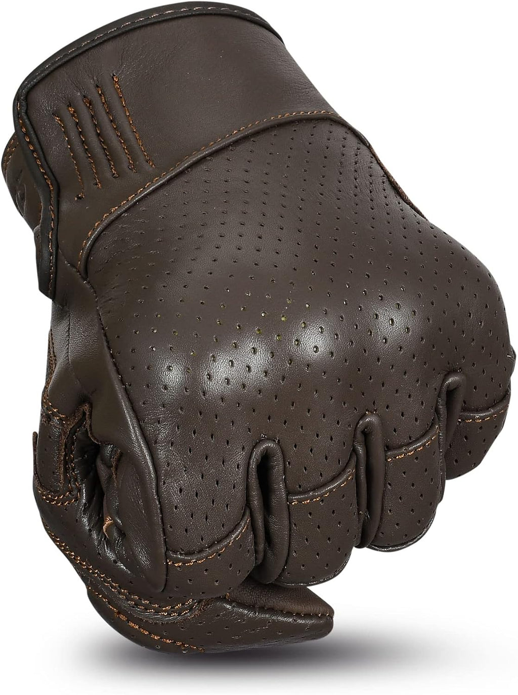 Leather Motorcycle Gloves for Men- 100% Cowhide Leather Biker Gloves, Touchscreen, Breathable, Knuckle Protection