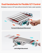 Milling Working Table 17.7 X 6.7 Inch, Compound Milling Machine Work Table 2 Axis 4 Ways Move, Multifunction Milling