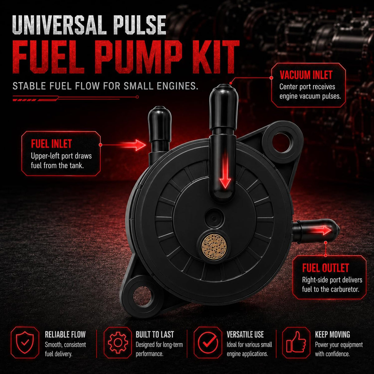 808656 808492 Fuel Pump for Briggs Stratton and Kohler 17-25HP Lawn Mower