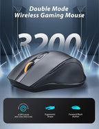 Wireless Mechanical Keyboard and Mouse Combo, 98-Key Gaming Keyboard with RGB Backlit, Tri-Mode BT5.0/2.4G/USB-C