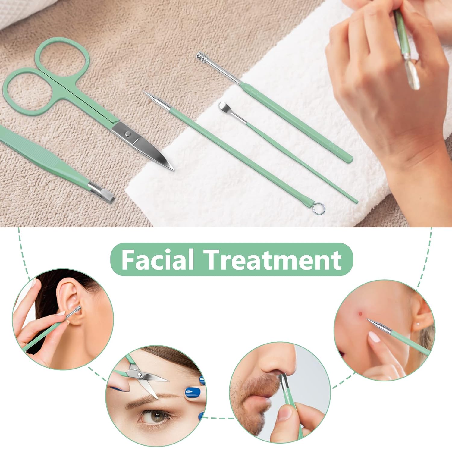 18pcs Manicure Set Pedicure Nail Clippers Set Travel Hygiene Kit Stainless Steel Professional Cutter Care Set Scissor