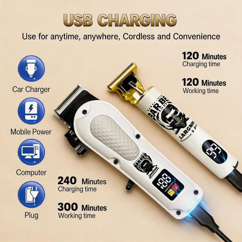 Hair Clippers for Men, Clippers and Trimmers Set, Barber Clippers, Electric Hair Trimmer with Box, Gifts for Men