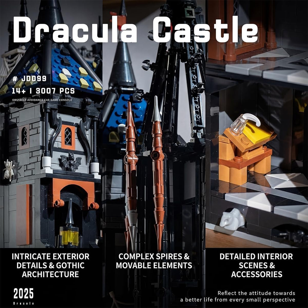 Gothic Dracula Castle - Building Block,3007 PCS Model for Adults 14+