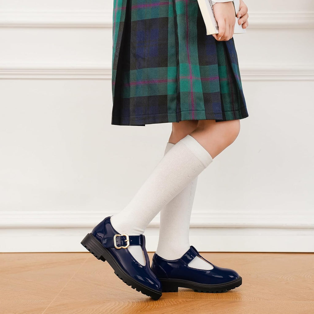 Girls Shoes School Mary Jane Uniform Dress Shoes Kids Loafers T-Strap Flats