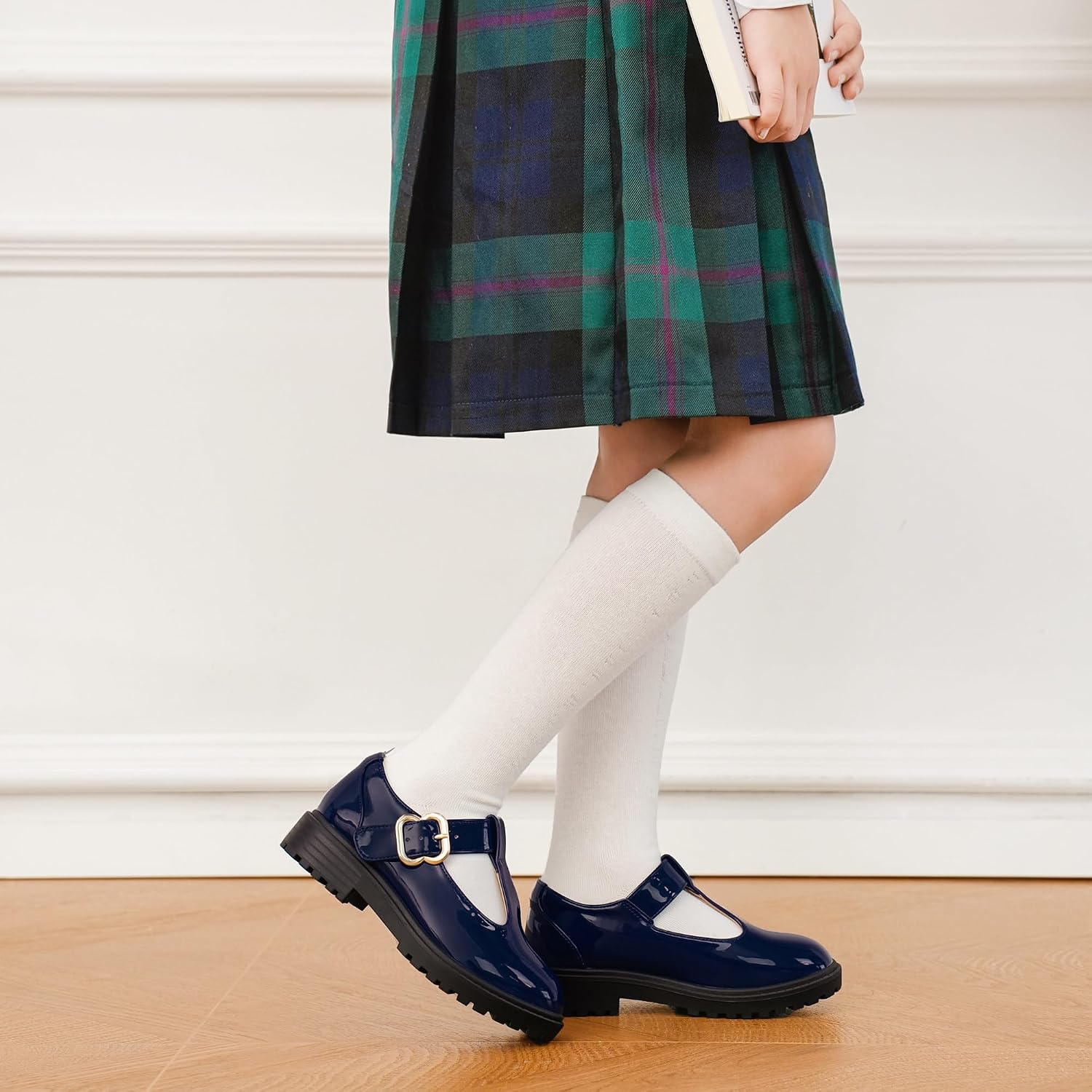 Girls Shoes School Mary Jane Uniform Dress Shoes Kids Loafers T-Strap Flats