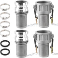 2 Pcs 2" Aluminum Camlock Fittings Type C + 2 Pcs 2" Type E Hose Fitting