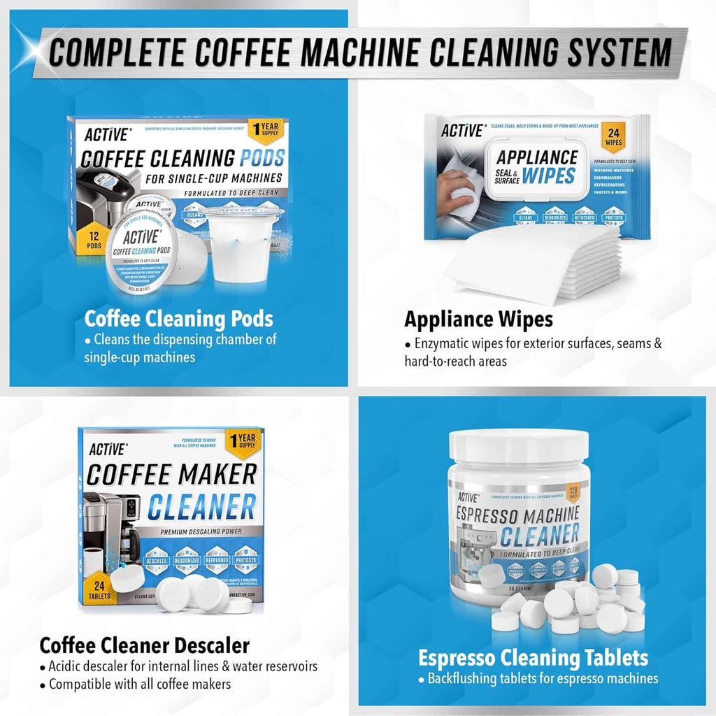 K-Cup Compatible Keurig Cleaning Pods - Quick-Rinse Cleaners for Single Serve Coffee Machine, 12 Month Coffee Maker