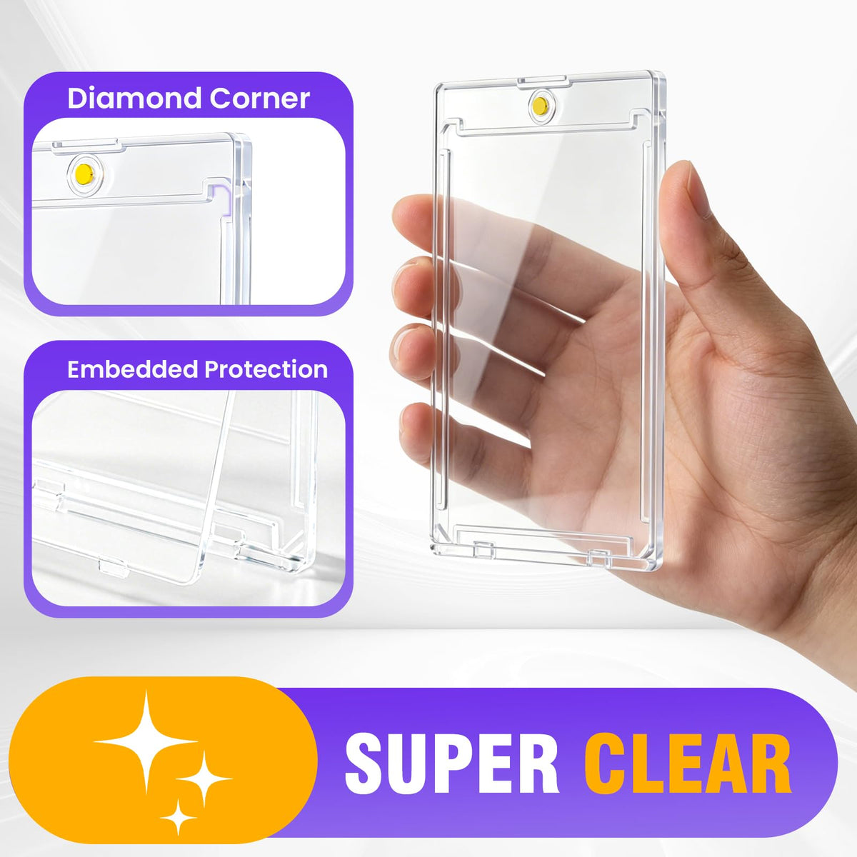 12ct 35pt Magnetic Card Holder Case Sleeves One Touch Card Holders