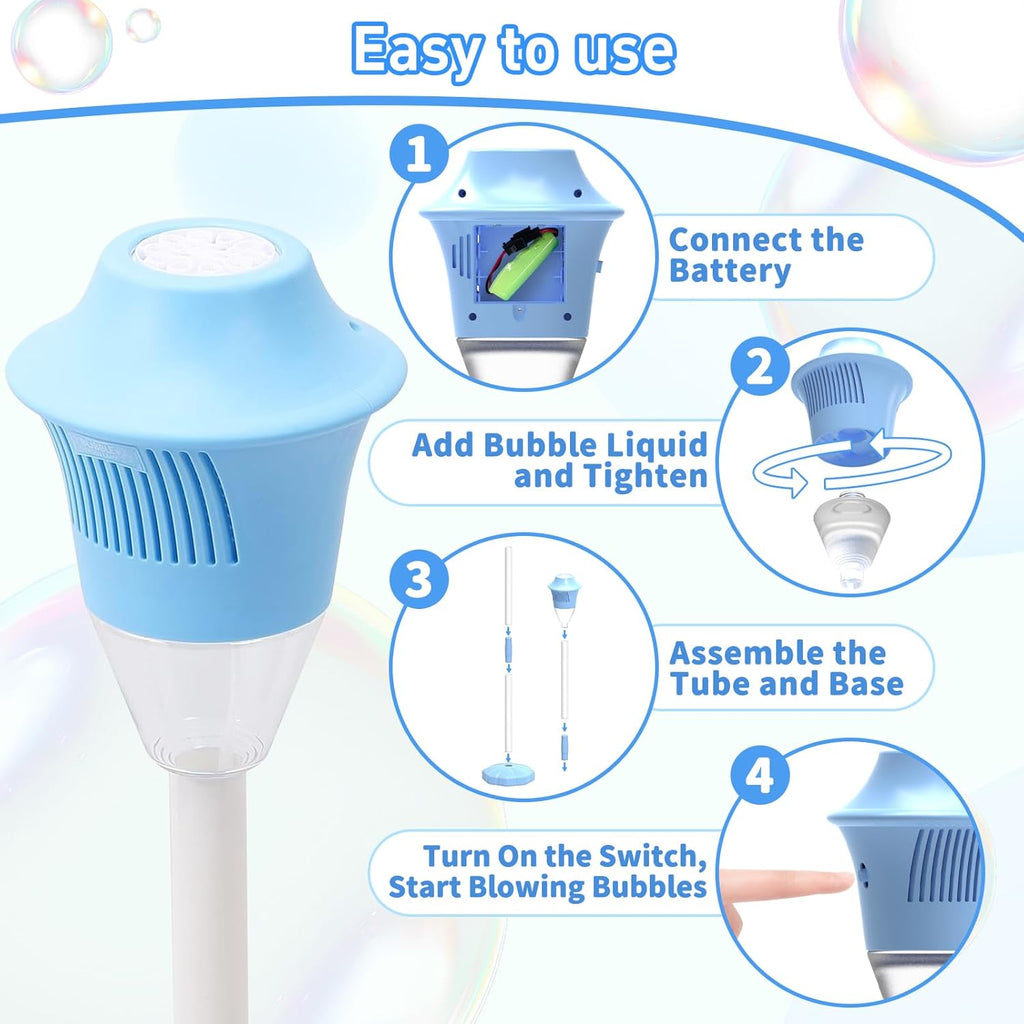 Bubble Machine for Kids, Automatic Standing Bubble Maker Machine | Height Adjustable Up to 47 Inches, Outdoor Battery