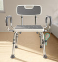 Shower Chair for Inside Shower with Arms and Back, 500lbs Capacity Height Adjustable Shower Seat with Thickened Frame
