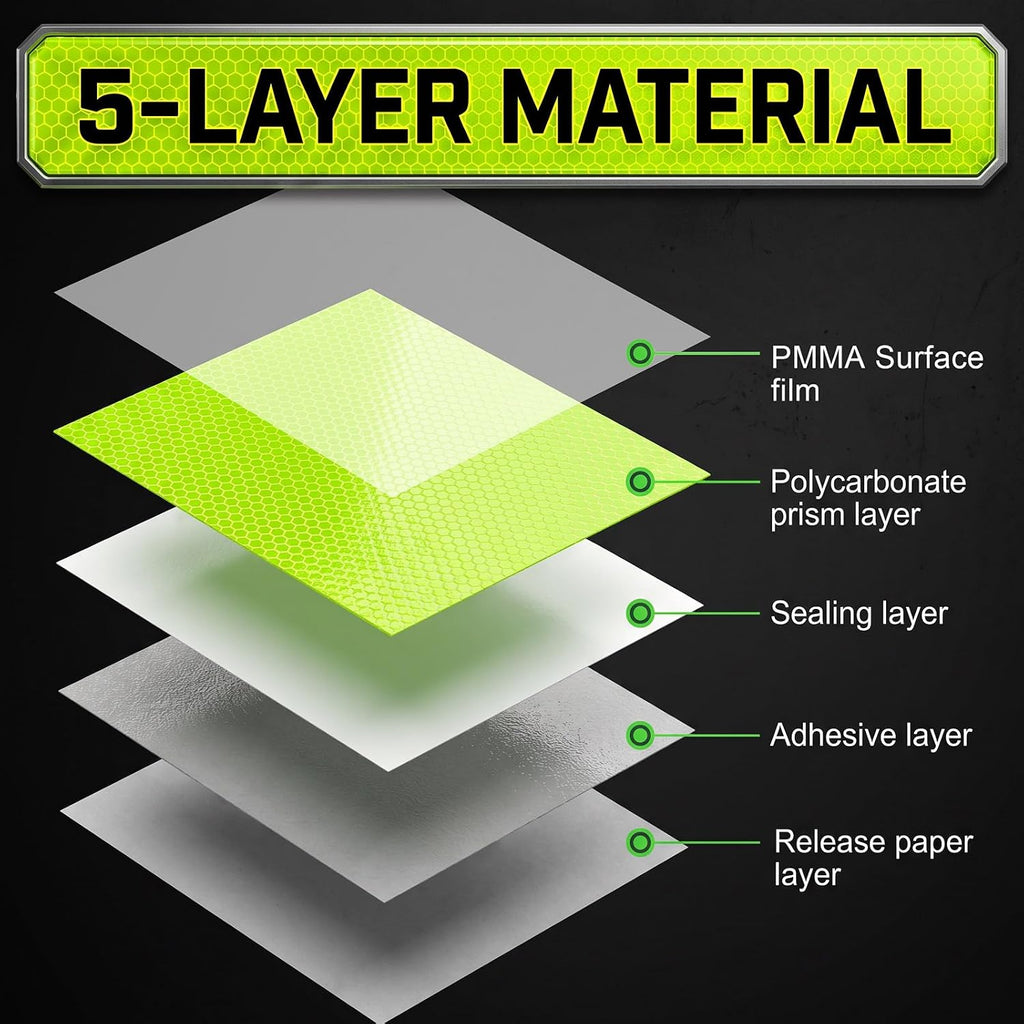 Reflective Tape Outdoor Waterproof, 2" x 33FT Fluorescent Green Heavy-Duty Adhesive Safety Warning Reflector for