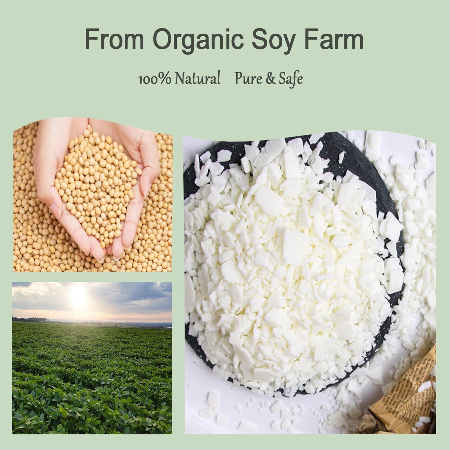 Natural Soy Wax for Candle Making, 5lb Organic Soy Wax Flakes | Natural Candle Making Supplies, No Harmless