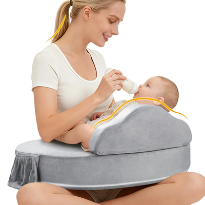 Nursing Pillow for Breastfeeding, with Safety Fence, Removable Cover