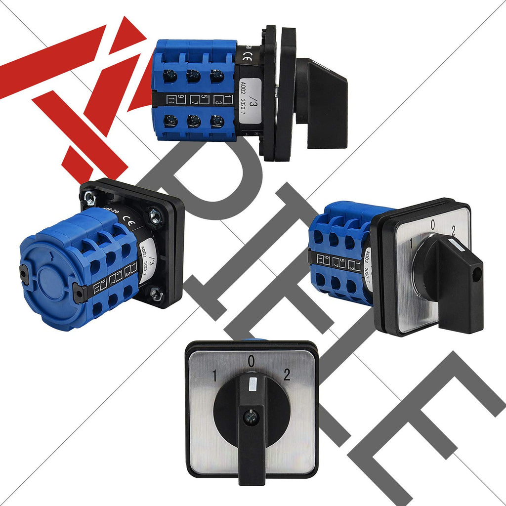APIELE Changeover Selector Switch 3 Position 440V Universal Rotary Cam Selector (20A 12 Terminal)