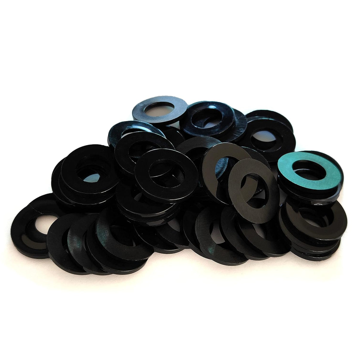 50Pcs Black Nylon Plastic Round Flat Washer Gasket Spacer Fastener M14x27mmx2.5mm,(453)