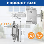 2 Sets Garage Door Lock Kit, L-Handle & Keys, Inside Side Latch