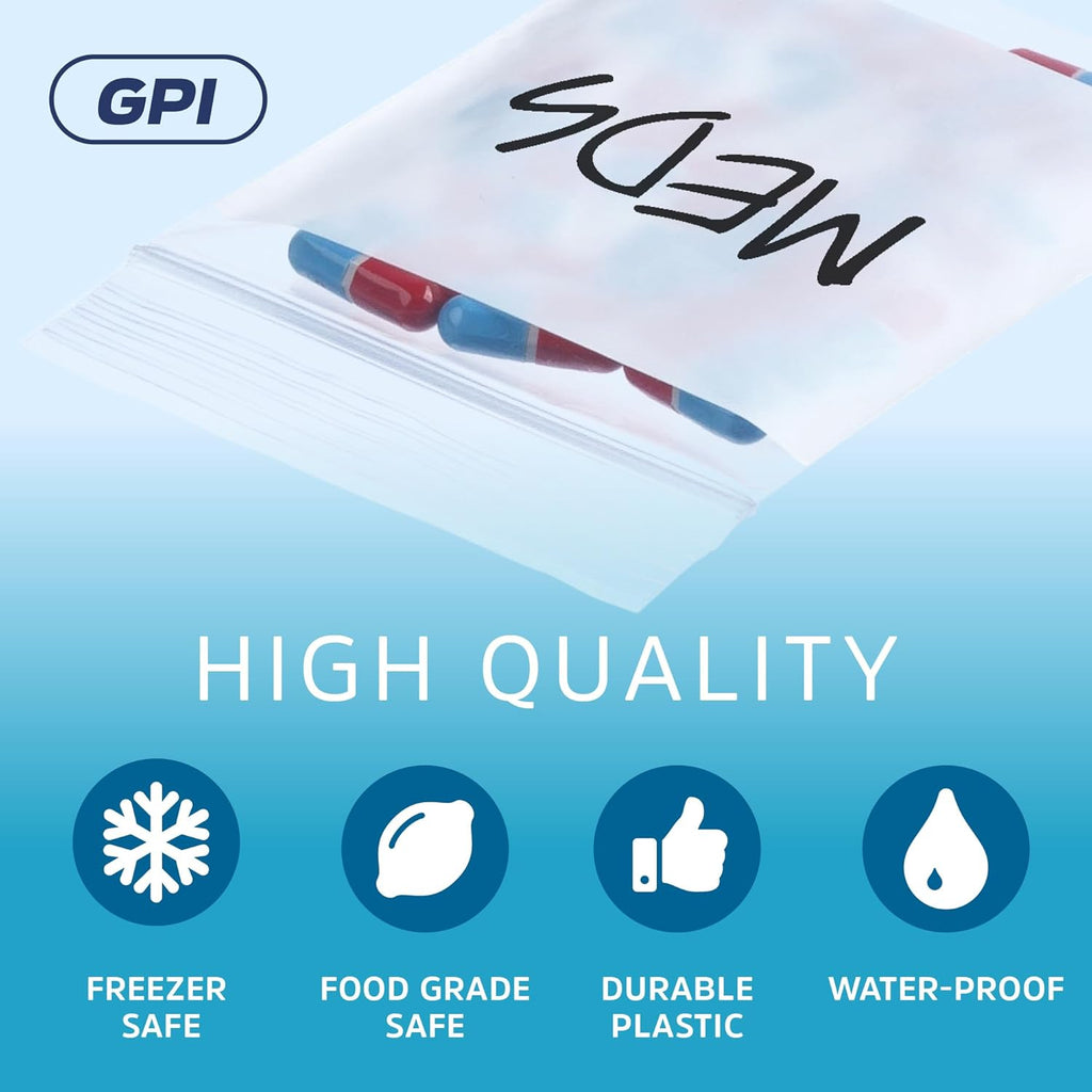 2 x 3 2Mil Small Plastic Bags, 1000 pack, Write on White Block, Reclosable