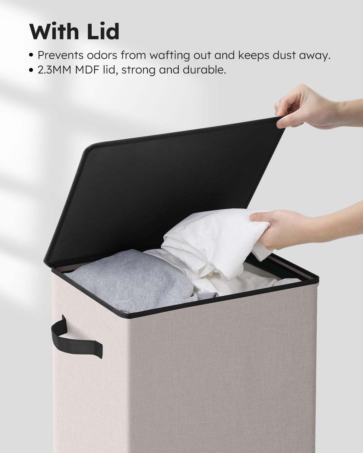 90L Laundry Hamper with Lid, Large Collapsible Laundry Basket