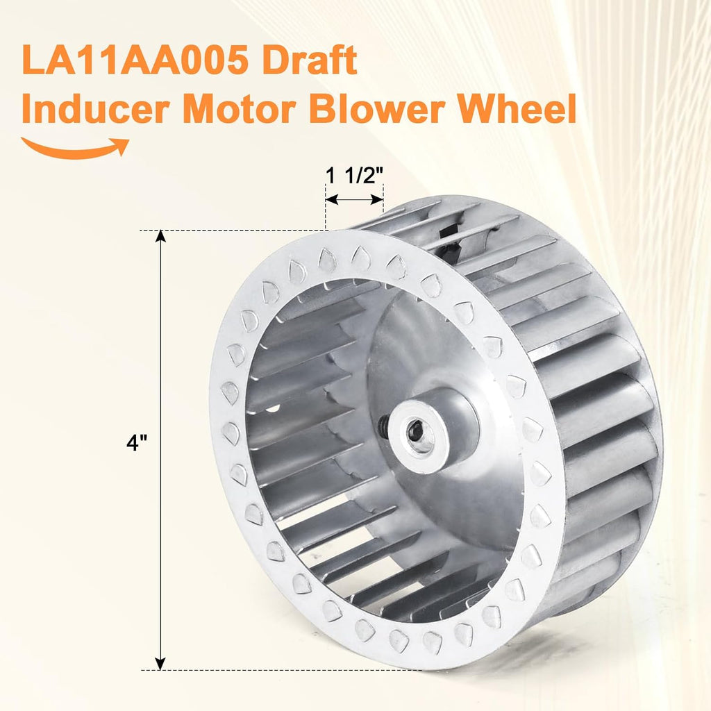 Criditpid 318984-753 HC21ZE117 Draft Inducer Motor with LA11AA005 Blower Wheel Kit for Carrier Furnace, HC21ZE114A 318984753 Furnace Draft Inducer Motor for Carrier, Bryant, Payne and Jakel.