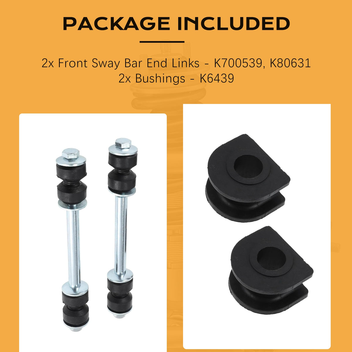 CarPulse 4Pcs Front Sway Bar Link Stabilizer Link & Bushing Kit