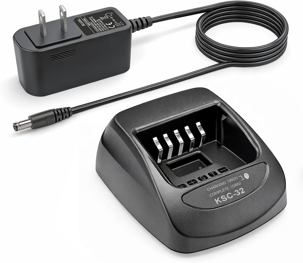 KSC-32 Charger Replacement for Kenwood NX-5200 NX-5300 NX-5400 2-Way Radio | Smart desktop charger fits NX-210 NX-300