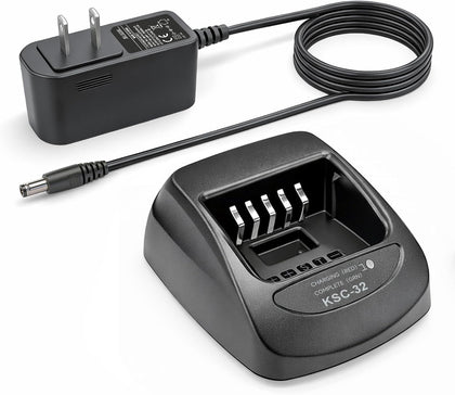 KSC-32 Charger Replacement for Kenwood NX-5200 NX-5300 NX-5400 2-Way Radio | Smart desktop charger fits NX-210 NX-300