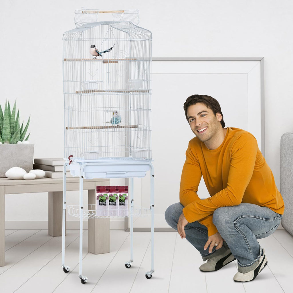 64 inch Bird Cage, Wrought Iron Parakeet Cage Bird Cages for Cockatiels, Medium Small Parrots, Conures, Lovebirds