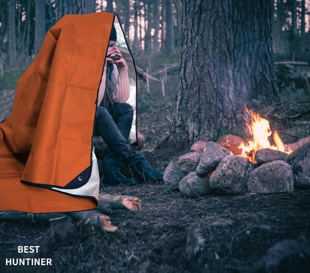 Heavy Duty Survival Blanket -Multifunctional Reflective Tarp Thermal Blanket - 60" x 83" Waterproof Sandproof for