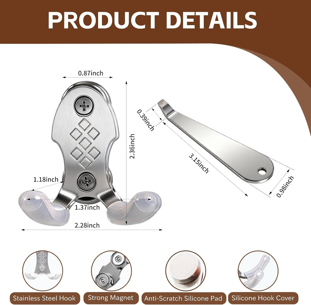 Stainless Steel Magnetic Portafilter & Tamper Holder | Espresso Organizer with Basket Removal Tool | No Adhesive