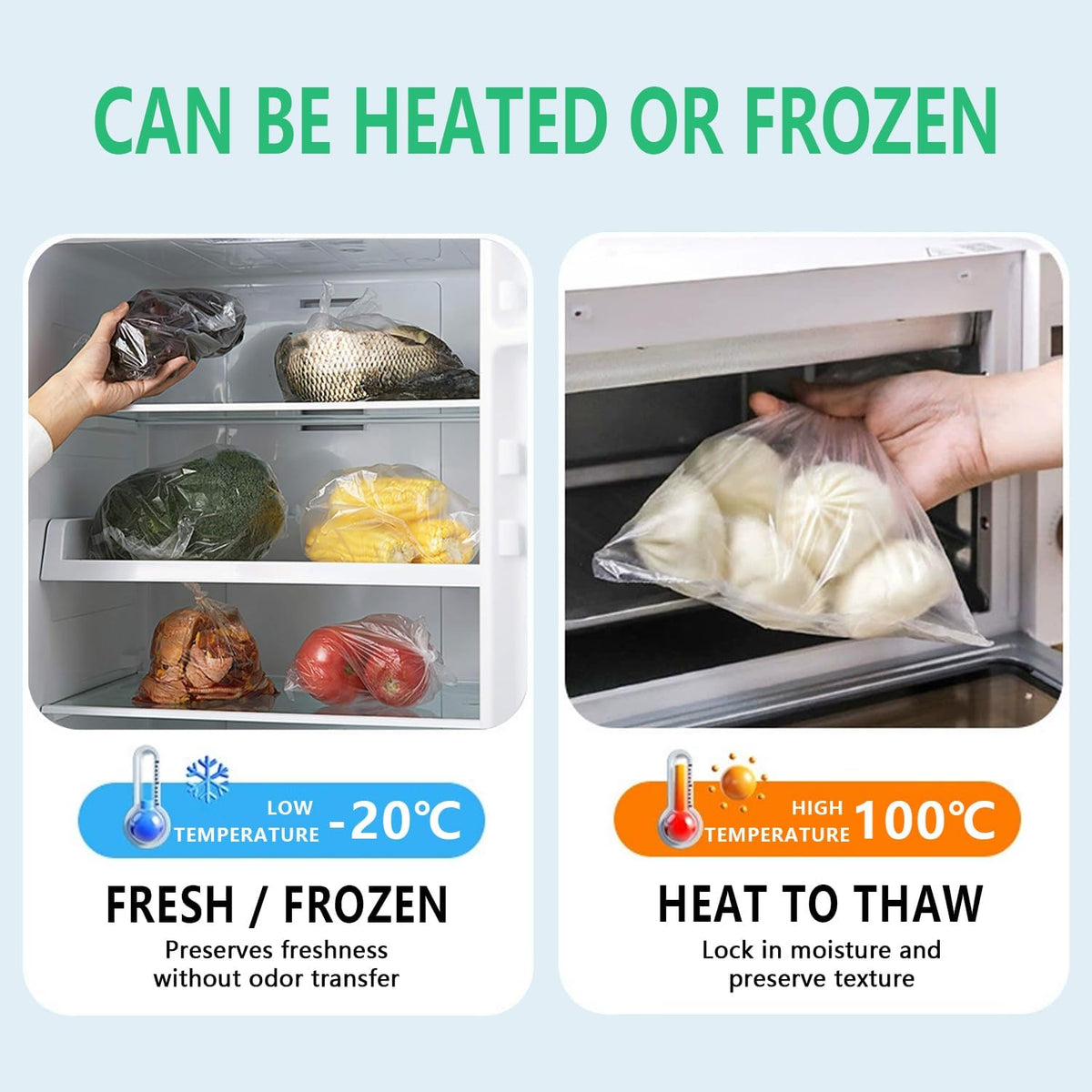 Clear Plastic Produce Bag Food Storage bag (12 x 16, 1 Roll)