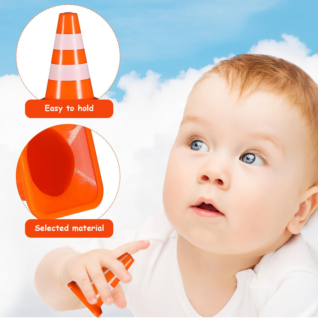 14 Pack Mini Traffic Cones, 1.4x0.9 Ince Tiny Construction Cones