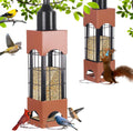 Squirrel Proof Bird Feeders for Outdoors Hanging, 5LB Large Capacity Metal Wild Bird Feeders, Heavy Duty Chew Proof