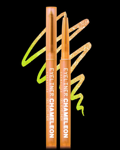 Gold Chroma Gel Eyeliner Pencil, Multichrome Holographic Glitter Eye Liner
