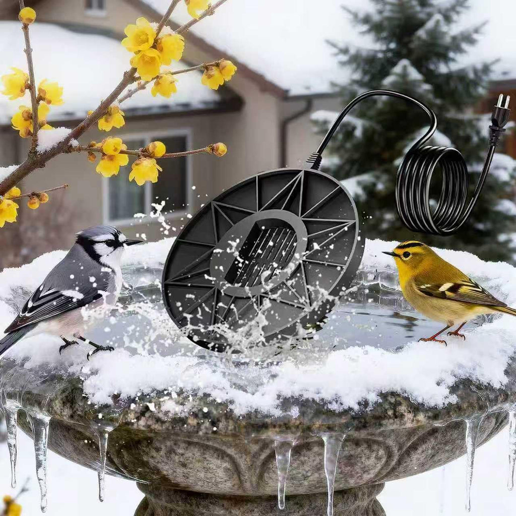 70W Bird Bath Heater for Outdoor in Winter, Heater Pond De-Icer with Thermostat,Chicken Water Heater Black