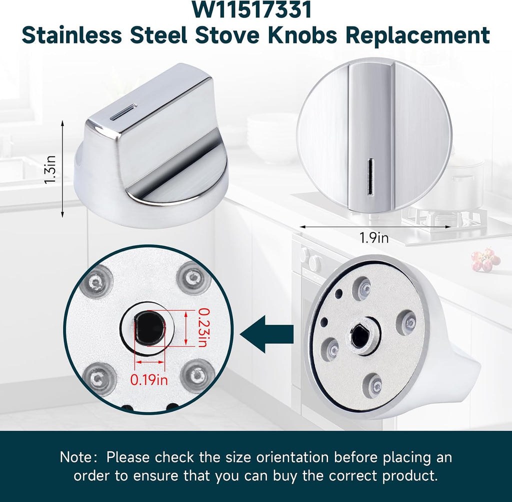 W11517331 Stove Knobs, W11517331 Electric Range Knobs（1PC） | Replace W10850027 W11117415 W11458840 Oven Knob