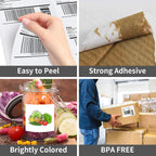 6 up 3-1/3“ x 4” Sticker Labels Shipping Address Labels for Laser & Inkjet Printers, 100 Sheets, Total 600 Labels