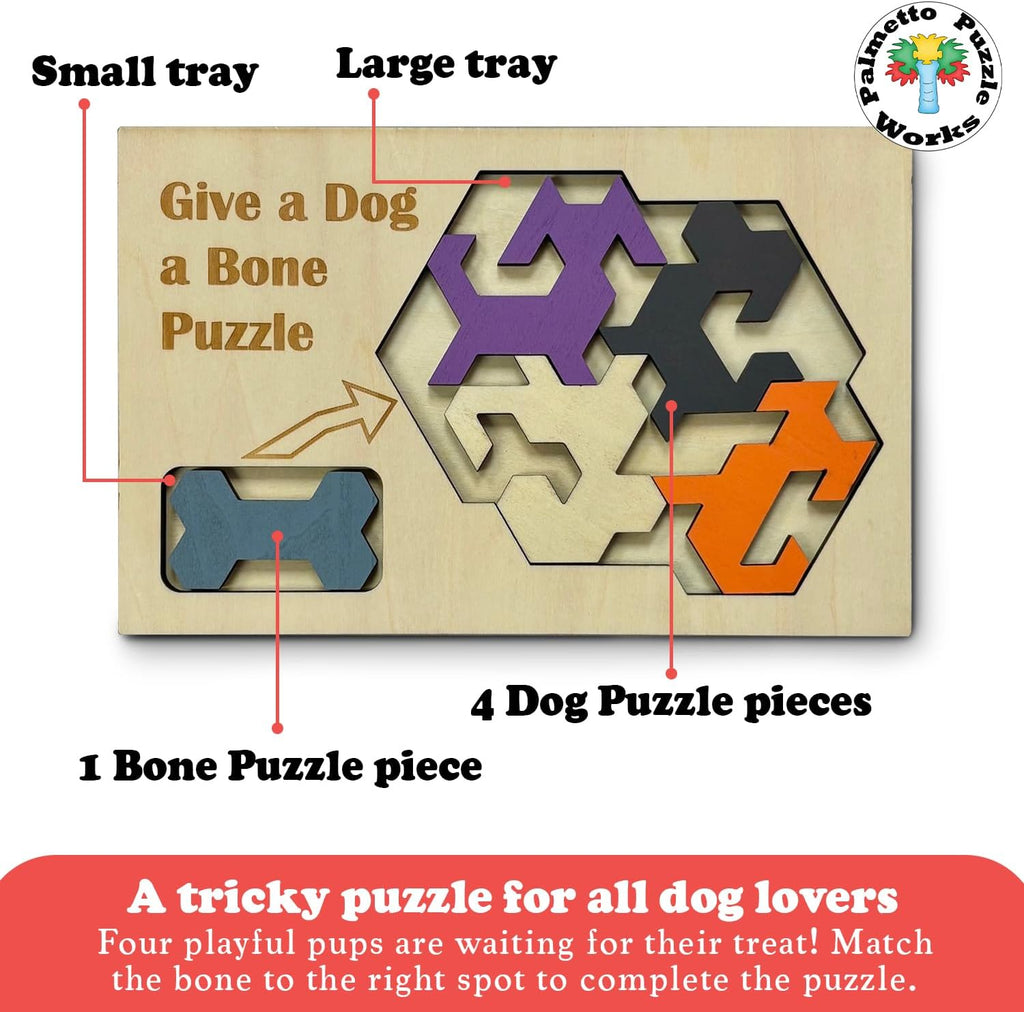 Give a Dog a Bone – Montessori Toys & Wooden Puzzles for Kids & Adults, Educational Toys for Families & Teen Games