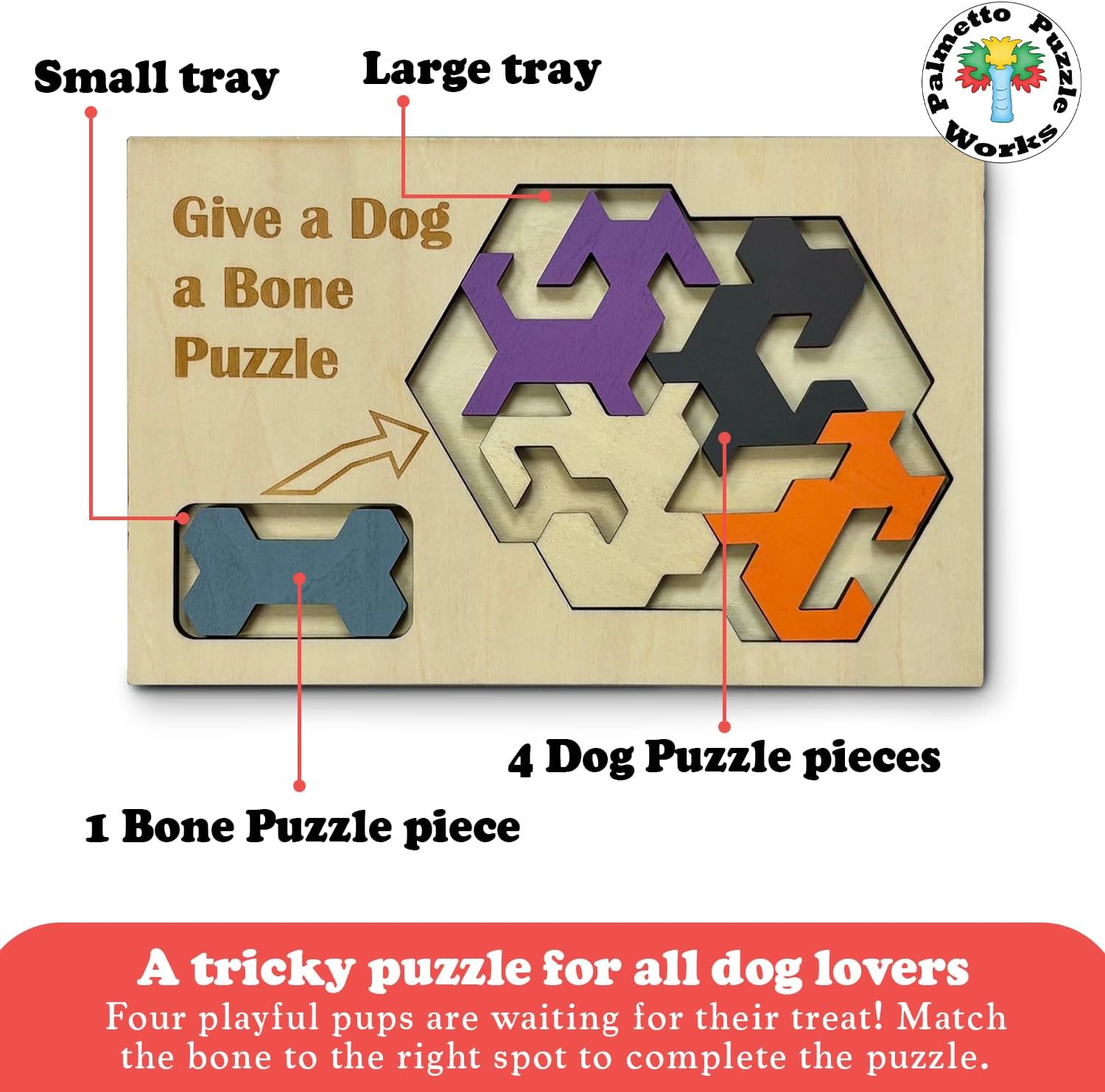 Give a Dog a Bone – Montessori Toys & Wooden Puzzles for Kids & Adults, Educational Toys for Families & Teen Games