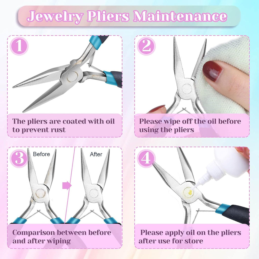 Jewelry Pliers Set, Paxcoo 3Pcs Jewelry Making Tools Kit includes Needle Nose Pliers, Round Wire Cutters for