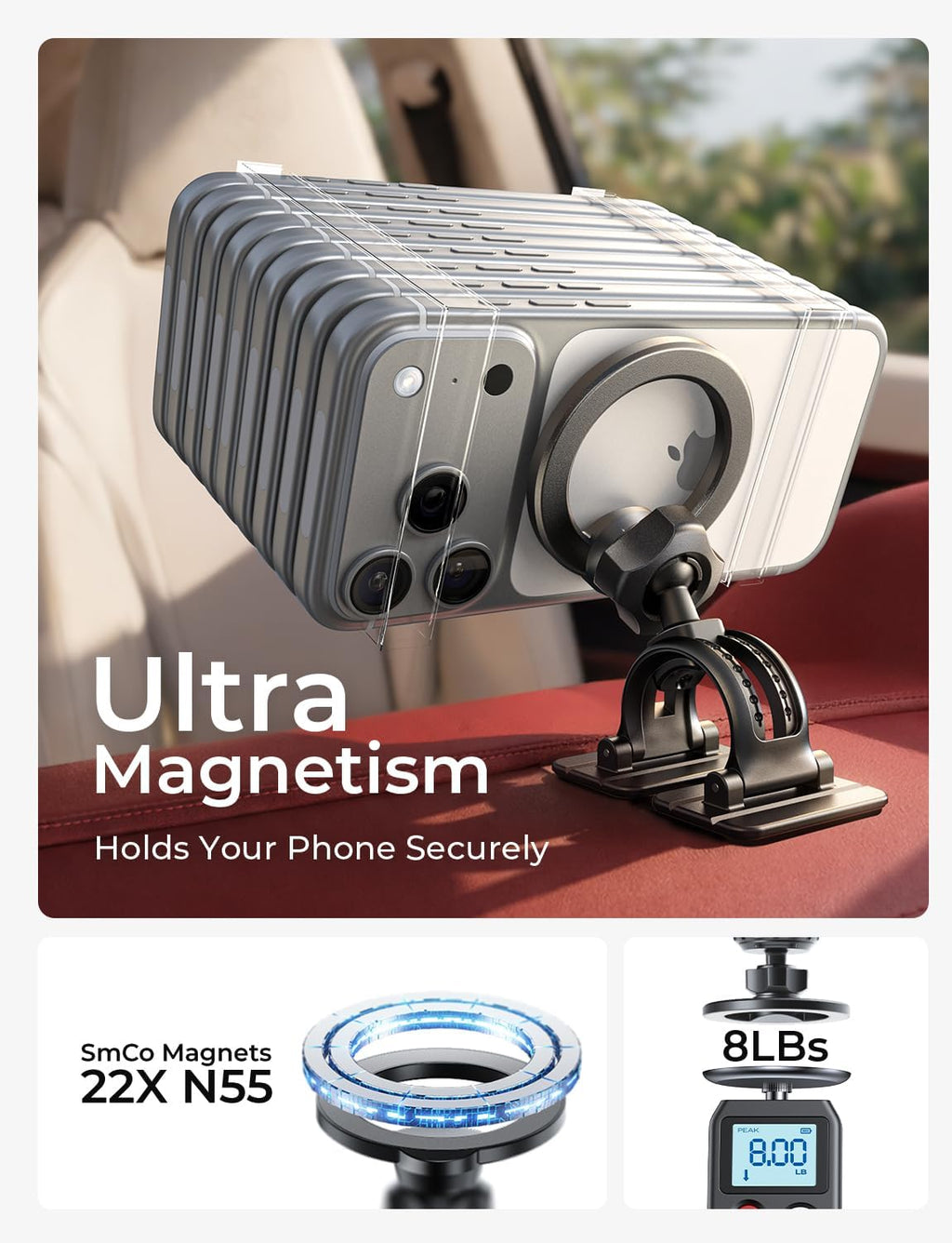 for MagSafe Car Mount,Car Accessories for Women Men [2025 Ultra] Magnetic Phone Holder for Car 360 Dashboard Vent